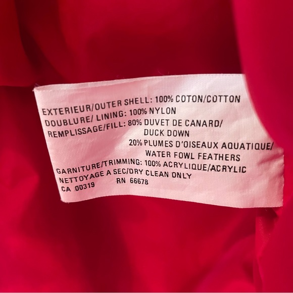 DASH Winter Parka Coat Women's Small Tan Red Duck Down Hood Zipper Buttons - Picture 9 of 16